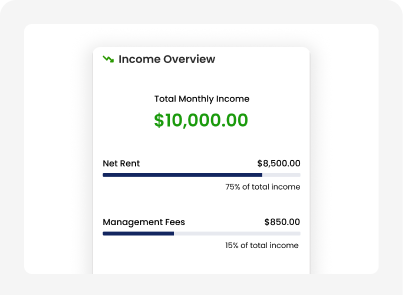 Income overview mockup